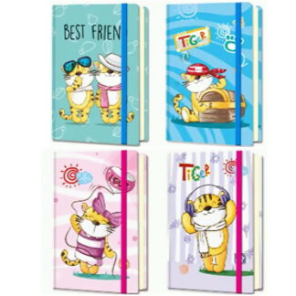 Блокнот на гумці 10,5*14,5см "JO" /BD64944/ "Tiger" мікс4 (1)