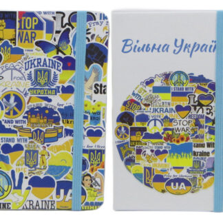 Блокнот А6/80арк /2608-2-U/ на гумці "Вільна Україна" #  тв.обл., 80г/м2, мікс (1/28/224)