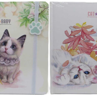 Блокнот А5/80арк /1046/ на гумці з лапкою "Котики" # та == 80г/м2, мікс (1/60/120)