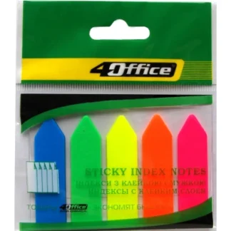 Індекс регістри "4OFFICE" /4-426/ ПЛАСТ. 44*12мм, НЕОН, стрілки (5кол*20арк.)