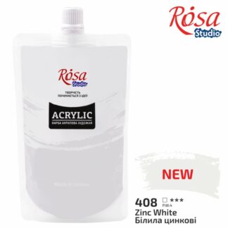 АКРИЛ для декору "ROSA Studio" /408/ Білила цинкові, 200мл (1/6)