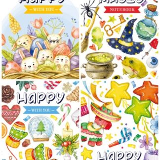 Блокнот 128х165 /64арк."Mandarin" ## інт  обкл МАТ ЛАМ Soft-touch,Гліттер диз.19397-19400 (48)