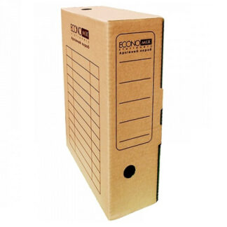 Папка-короб. архів. "Economix" /E32701-07/ 80мм 338х257мм картон, коричнева (1/20)