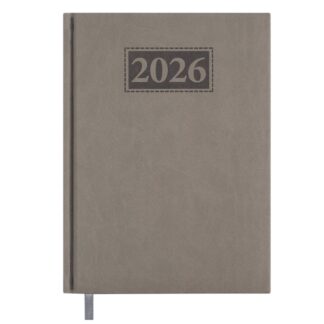 Щоденник "BuroMAX" /BM.2109-09/ ДАТ 2026 GENTLE, A5, сірий, штуч. шкіра/поролон (1/20)