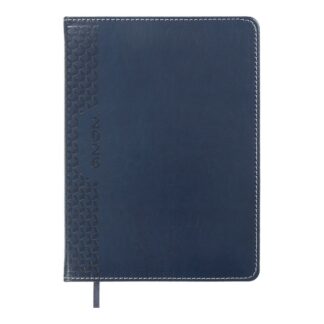 Щоденник "BuroMAX" /BM.2111-02/ ДАТ 2026 VIENNA, A5, синій, штуч. шкіра/поролон (1/20)