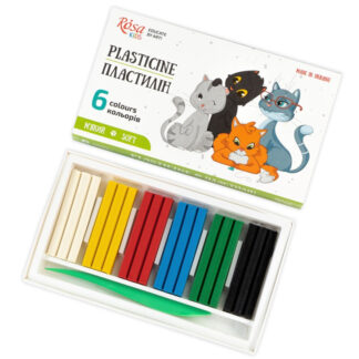 Пластилін 6 кол. 96г "ROSA Kids" /302101/ Cats, зі стеком