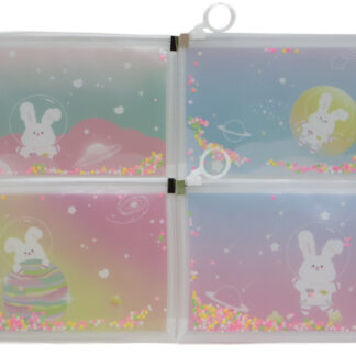 Папка з бігунком 21*11см /2600-B6/ "Сипучі блискітки Зайка" мікс (12)