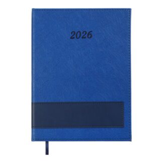 Щоденник "BuroMAX" /BM.21147-02/ ДАТ 2026 PRESTIGE, A5, синій, штуч.шкіра (1/20)