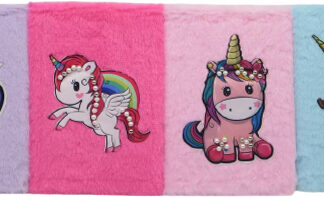 Блокнот хутряний А5/80арк.## /М-083/ "Єдиноріг-перлина" 4 диз. (1/60/120)