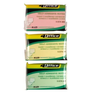 Папір з клейким шаром 51*76 мм "4OFFICE" /4-421-22/ 100 арк., кол. асорті