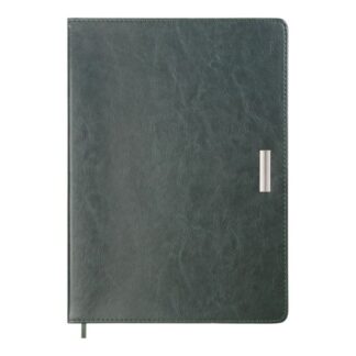 Щоденник "BuroMAX" /BM.2133-04/ ДАТ 2026 SALERNO, A5, зелений, штуч. шкіра (1/20)