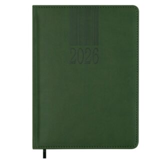 Щоденник "BuroMAX" /BM.2142-04/ ДАТ 2026 CODE, A5, зелений, штуч. шкіра/поролон (1/20)