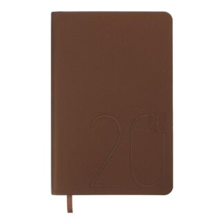 Щоденник "BuroMAX" /BM.2517-51/ ДАТ 2026 STEEL, A6, бронза, штуч. шкіра (1/20)