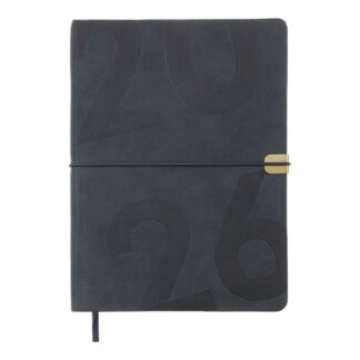 Щоденник "BuroMAX" /BM.2519-02/ ДАТ 2026 BEST, A6, синій, штуч. шкіра (1/20)