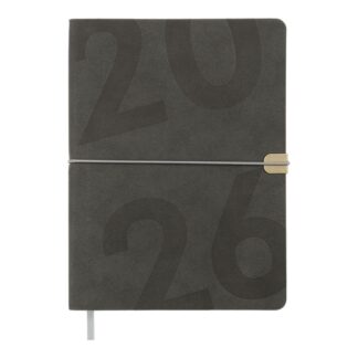 Щоденник "BuroMAX" /BM.2519-09/ ДАТ 2026 BEST, A6, сірий, штуч. шкіра (1/20)