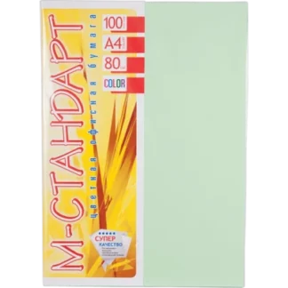 Папір кольоровий "М-Стандарт" A4 паст. (80г) Зелений /190-MG28/ (100арк)