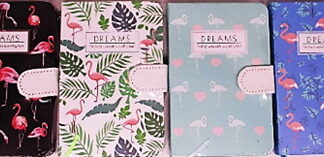 Блокнот на магн. к/з /9601-5L/ "Фламінго" 144арк. 9,5*14,5см. кол. тор. ## 4кол.   (12/96)