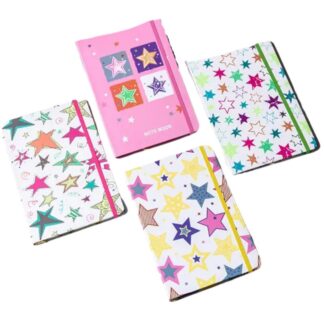 Блокнот 14,5*21/80арк "JO" /NC5026/ на гумці "Stars" кол.край 70гр, мікс (1/16/96)