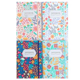 Блокнот 14,5*21/80арк "JO" /NC5064/ на гумці "Flowers" кол.край 70гр, мікс (1/16/96)