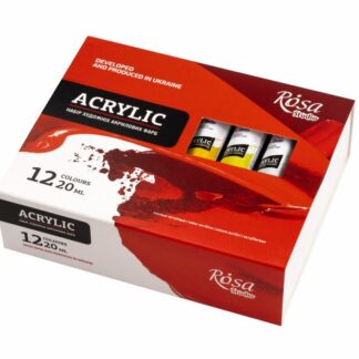 Набір акрилових фарб "ROSA Studio" /080/ 12кол.*20мл, у блістері (1/8)