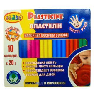 Пластилін "CLASS" "Чисті руки MAXI" 10 кол. /7645С/ восковий 200 гр.