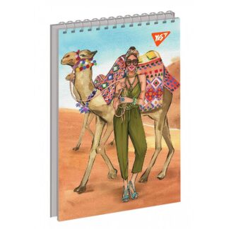 Блокнот А6/96 # зверху спіраль "YES" /681610/ "Pretty Women" крафт білий (3/168)