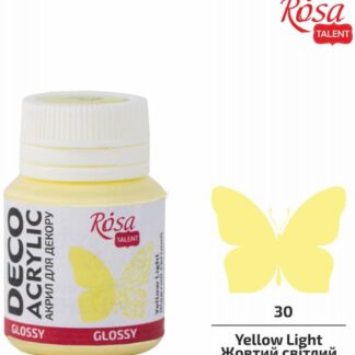 АКРИЛ для декору "ROSA TALENT" /30/ Жовтий світлий, глянцевий, 20 мл (1/140)