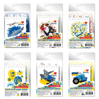 Блокнот А7/40 "Апельсин" /Б7-Г-50/ з наліпками - 2 арк., спіраль, "Патріотичний" (1/42)