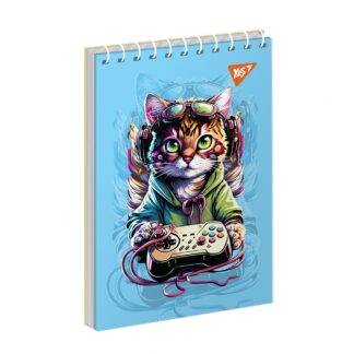 Блокнот А6/80 # спіраль зверху "YES" /151959/ "Cat" (6/210)