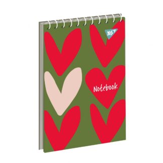Блокнот А6/80 # спіраль зверху "YES" /151965/ "Hearts" (6/210)
