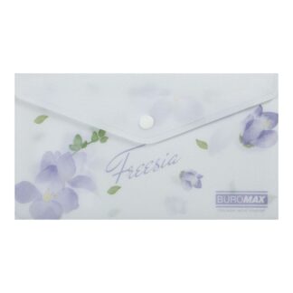 Папка-конверт на кнопці  DL(110*220мм) "BuroMAX" /BM.3853-26/ матов.пластик, ARABESKI, бузковий (12/360)