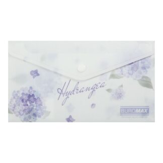 Папка-конверт на кнопці  DL(110*220мм) "BuroMAX" /BM.3853-30/ матов.пластик, ARABESKI, світло-синій (12/360)