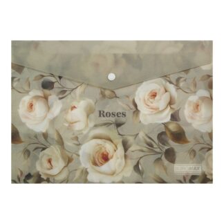 Папка-конверт на кнопці А4 "BuroMAX" /BM.3943-20/ матов.пластик, ARABESKI, світло-сірий (12/360)