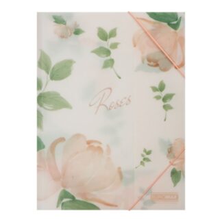 Папка на гумках А4 "BuroMAX" /BM.3908-27/ матов.пластик, ARABESKI, кораловий (1/12/180)