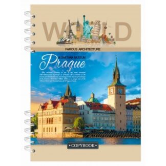 Блокнот А6/72 арк "Рюкзачок" /ППТ-1/ серія "МІСТА" # спіраль збоку, тв. обкл., 60 г/м2, мікс (1/20)