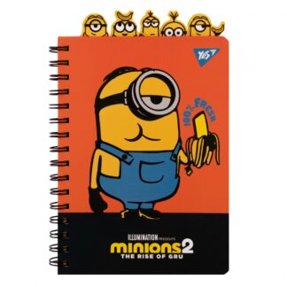 Блокнот А5/80 == спіраль "YES" /151778/ "Minions" з фігурними роздільниками (1/10/20)
