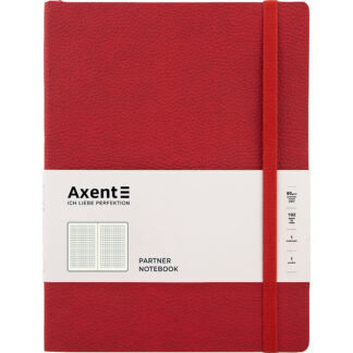 Блокнот "Axent" /8615-06-A/ Partner Soft L, 190*250, 96 арк, кліт, червон (1/12)