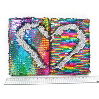 Блокнот з пайетками А6/80арк. "JO" 6262-A6 "Веселка" == , mix2  (1/200)