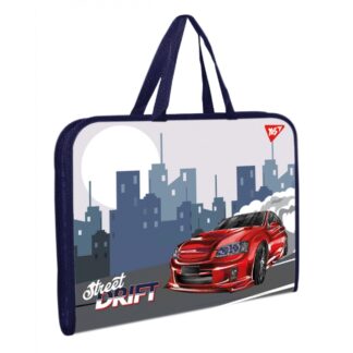 Папка-портфель на блискавці А4+ "Yes" /492245/ "Drift Attack" з ткан. ручк. (1/12/48)