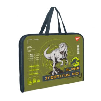 Папка-портфель на блискавці А4+ "Yes" /492242/ "Jurassic World" хакі з ткан. ручк. (1/12/48)