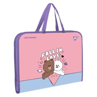 Папка-портфель на блискавці А4+ "Yes" /492239/ "Line Friends. Choco and Cony" з ткан. ручк. (1/12/48)