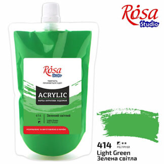 АКРИЛ для декору "ROSA Studio" /414/ Зелена світла, 200мл (1/6)