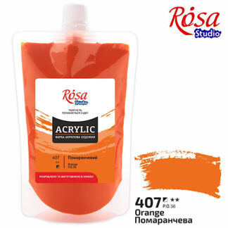 АКРИЛ для декору "ROSA Studio" /407/ Помаранчева, 200мл (1/6)