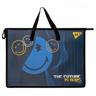 Папка-портфель на блискавці А3 "Yes" /492199/ "Smiley World" з ткан. ручк. (1/24/48)