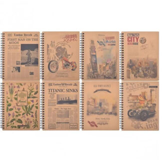 Блокнот КРАФТ "Офорт"  В6/96 /KR6196K/ ##  спіраль бок, білий блок   (5/80)