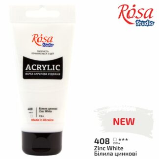АКРИЛ для декору "ROSA Studio" /408/ Білила цинкові, 75 мл (1/3)