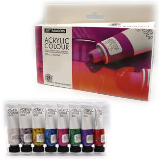 Набір акрилових фарб "Art rangers" /32KRFEA0822-G/ 8кол.*22мл, пласт. туба, ГЛІТЕР (1/6/24)