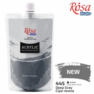 АКРИЛ для декору "ROSA Studio" /445/ Сіра темна, 200мл (1/6)