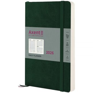 Щоденник "Axent" 2026 /8810-26-23-A/ Partner Soft Skin, 145*210, темно-зелений (1/12)