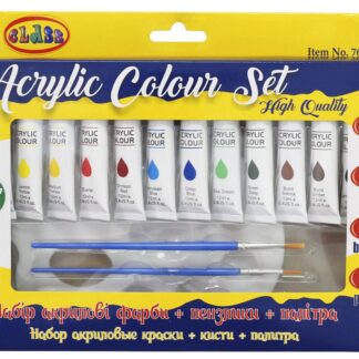 Набір акрилових фарб "CLASS" /7652C/ 12кол.*12мл, алюм. туба,+ палітра+4пензля (1/10/30)